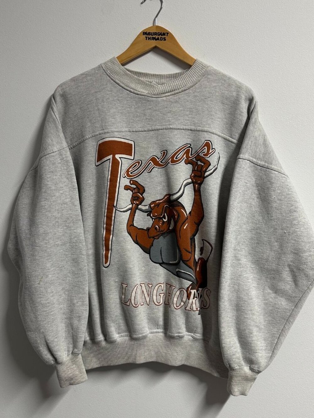 Vintage UT University of Texas Longhorns Sweatshirt Pullover Grey XL Some Flaws